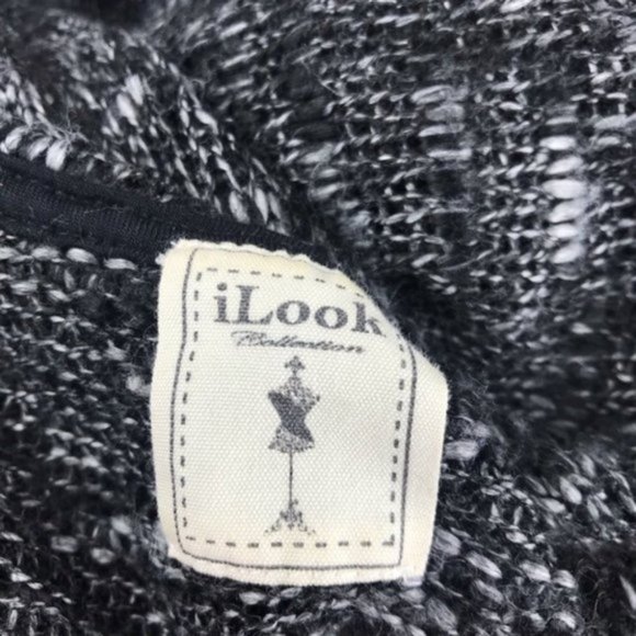 Ilook Oversized Sheer Knit Gray Hi-Low Sweater Top - Picture 5 of 8